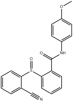 2-[(2-CYANOPHENYL)SULFINYL]-N-(4-METHOXYPHENYL)BENZENECARBOXAMIDE 结构式