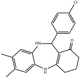 11-(4-CHLOROPHENYL)-7,8-DIMETHYL-2,3,4,5,10,11-HEXAHYDRO-1H-DIBENZO[B,E][1,4]DIAZEPIN-1-ONE 结构式