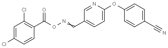 4-([5-(([(2,4-Dichlorobenzoyl)oxy]imino)methyl)-2-pyridinyl]oxy)benzenecarbonitrile 结构式