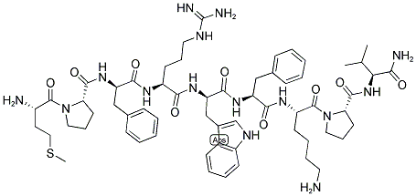 MET-PRO-D-PHE-ARG-D-TRP-PHE-LYS-PRO-VAL-NH2 结构式