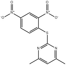 2-(2,4-DINITRO-PHENYLSULFANYL)-4,6-DIMETHYL-PYRIMIDINE 结构式