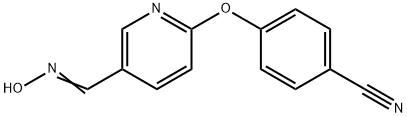 (E)-4-((5-((羟基亚氨基)甲基)吡啶-2-基)氧基)苯甲腈 结构式