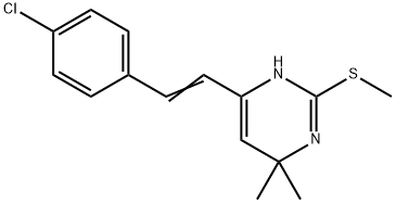 4-(4-CHLOROSTYRYL)-6,6-DIMETHYL-1,6-DIHYDRO-2-PYRIMIDINYL METHYL SULFIDE 结构式