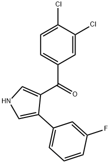 (3,4-二氯苯基)(4-(3-氟苯基)-1H-吡咯-3-基)甲酮 结构式