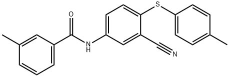 N-(3-Cyano-4-[(4-methylphenyl)sulfanyl]phenyl)-3-methylbenzenecarboxamide 结构式