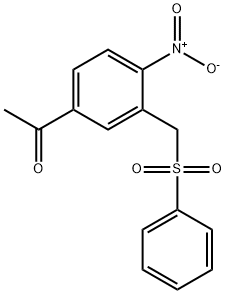 1-(4-NITRO-3-[(PHENYLSULFONYL)METHYL]PHENYL)-1-ETHANONE 结构式