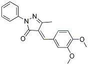 4-((3,4-DIMETHOXYPHENYL)METHYLENE)-3-METHYL-1-PHENYL-2-PYRAZOLIN-5-ONE 结构式