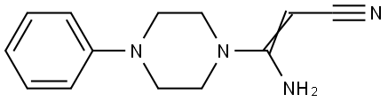 3-氨基-3-(4-苯基哌嗪-1-基)丙烯腈 结构式