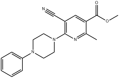 Methyl 5-cyano-2-methyl-6-(4-phenylpiperazino)nicotinate 结构式