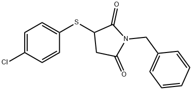 1-BENZYL-3-[(4-CHLOROPHENYL)SULFANYL]DIHYDRO-1H-PYRROLE-2,5-DIONE 结构式