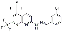 3-CHLOROBENZENECARBALDEHYDE N-[5,7-BIS(TRIFLUOROMETHYL)[1,8]NAPHTHYRIDIN-2-YL]HYDRAZONE 结构式