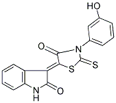 (3Z)-3-[3-(3-HYDROXYPHENYL)-4-OXO-2-THIOXO-1,3-THIAZOLIDIN-5-YLIDENE]-1,3-DIHYDRO-2H-INDOL-2-ONE 结构式