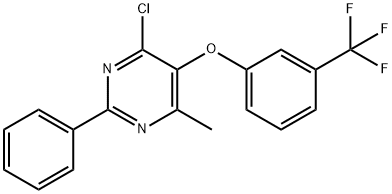 4-氯-6-甲基-2-苯基-5-(3-(三氟甲基)苯氧基)嘧啶 结构式