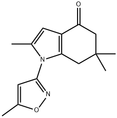 2,6,6-三甲基-1-(5-甲基-1,2-噁唑-3-基)-5,7-二氢吲哚-4-酮 结构式