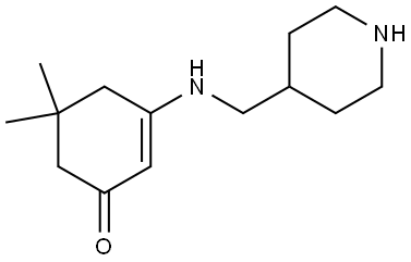5,5-二甲基-3-[(哌啶-4-基甲基)-氨基]-环己-2-烯酮 结构式