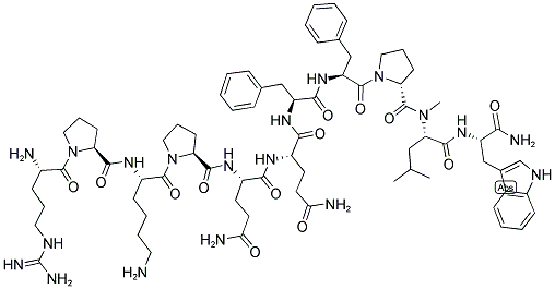 ARG-PRO-LYS-PRO-GLN-GLN-PHE-PHE-D-PRO-NME-LEU-TRP-NH2 结构式