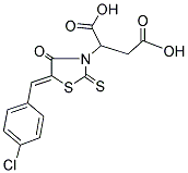 2-[(5Z)-5-(4-CHLOROBENZYLIDENE)-4-OXO-2-THIOXO-1,3-THIAZOLIDIN-3-YL]SUCCINIC ACID 结构式