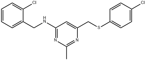 N-(2-CHLOROBENZYL)-6-([(4-CHLOROPHENYL)SULFANYL]METHYL)-2-METHYL-4-PYRIMIDINAMINE 结构式