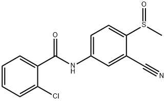 2-CHLORO-N-[3-CYANO-4-(METHYLSULFINYL)PHENYL]BENZENECARBOXAMIDE 结构式