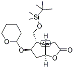 (3aR,4S,5R,6aS)-(-)-(tert-Butyldimethylsilyloxymethyl)hexahydro-5-(tetrahydro-2H-pyran-2-yloxy)-2H-cyclopenta[b]furan-2-one 结构式