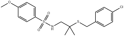 N-(2-[(4-CHLOROBENZYL)SULFANYL]-2-METHYLPROPYL)-4-METHOXYBENZENESULFONAMIDE 结构式