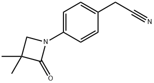 2-[4-(3,3-DIMETHYL-2-OXO-1-AZETANYL)PHENYL]-ACETONITRILE 结构式