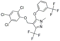 1-METHYL-4-[(2,4,5-TRICHLOROPHENOXY)METHYL]-3-(TRIFLUOROMETHYL)-1H-PYRAZOL-5-YL 3-(TRIFLUOROMETHYL)PHENYL ETHER 结构式