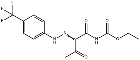 ETHYL N-(3-OXO-2-(2-[4-(TRIFLUOROMETHYL)PHENYL]HYDRAZONO)BUTANOYL)CARBAMATE 结构式