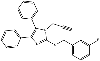 2-[(3-FLUOROBENZYL)SULFANYL]-4,5-DIPHENYL-1-(2-PROPYNYL)-1H-IMIDAZOLE 结构式