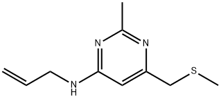 N-ALLYL-2-METHYL-6-[(METHYLSULFANYL)METHYL]-4-PYRIMIDINAMINE 结构式