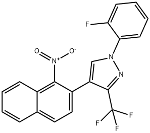 1-(2-FLUOROPHENYL)-4-(1-NITRO-2-NAPHTHYL)-3-(TRIFLUOROMETHYL)-1H-PYRAZOLE 结构式