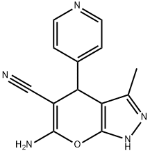 6-AMINO-3-METHYL-4-(4-PYRIDINYL)-1,4-DIHYDROPYRANO[2,3-C]PYRAZOLE-5-CARBONITRILE 结构式