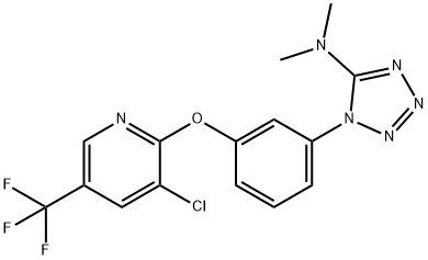 1-(3-([3-CHLORO-5-(TRIFLUOROMETHYL)-2-PYRIDINYL]OXY)PHENYL)-N,N-DIMETHYL-1H-1,2,3,4-TETRAAZOL-5-AMINE 结构式