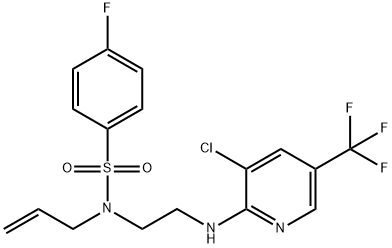 N-烯丙基-N-(2-((3-氯-5-(三氟甲基)吡啶-2-基)氨基)乙基)-4-氟苯磺酰胺 结构式