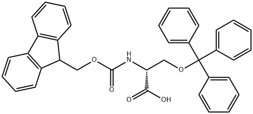 FMOC-D-丝氨酸(TRT) 结构式