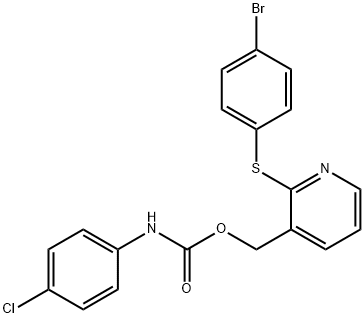 (2-[(4-BROMOPHENYL)SULFANYL]-3-PYRIDINYL)METHYL N-(4-CHLOROPHENYL)CARBAMATE 结构式