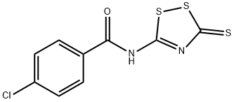 4-Chloro-N-(3-thioxo-3H-1,2,4-dithiazol-5-yl)benzenecarboxamide 结构式