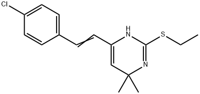 4-(4-CHLOROSTYRYL)-2-(ETHYLSULFANYL)-6,6-DIMETHYL-1,6-DIHYDROPYRIMIDINE 结构式