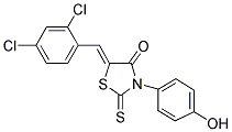 (5Z)-5-(2,4-DICHLOROBENZYLIDENE)-3-(4-HYDROXYPHENYL)-2-THIOXO-1,3-THIAZOLIDIN-4-ONE 结构式