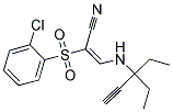 3-((1,1-DIETHYLPROP-2-YNYL)AMINO)-2-((2-CHLOROPHENYL)SULFONYL)PROP-2-ENENITRILE 结构式