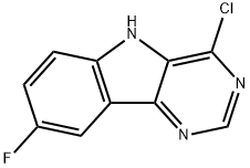 4-氯-8-氟-5H-嘧啶并[5,4-B]吲哚 结构式