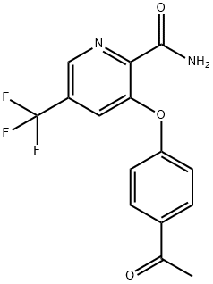 3-(4-ACETYLPHENOXY)-5-(TRIFLUOROMETHYL)-2-PYRIDINECARBOXAMIDE 结构式