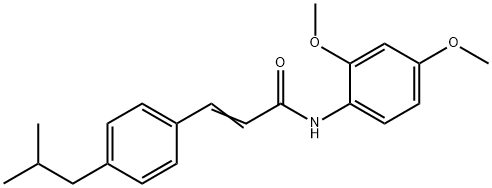 N-(2,4-DIMETHOXYPHENYL)-3-(4-(2-METHYLPROPYL)PHENYL)PROP-2-ENAMIDE 结构式