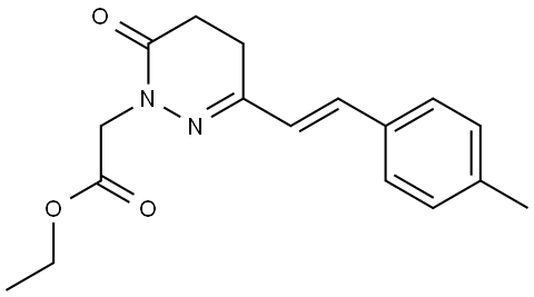 Ethyl 2-[3-(4-methylstyryl)-6-oxo-5,6-dihydro-1(4H)-pyridazinyl]acetate 结构式