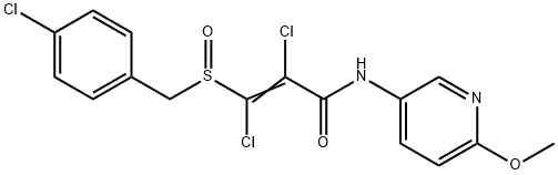 2,3-DICHLORO-3-[(4-CHLOROBENZYL)SULFINYL]-N-(6-METHOXY-3-PYRIDINYL)ACRYLAMIDE 结构式