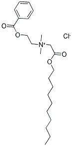 2-(1-[2-(DECYLOXY)-2-OXOETHYL]-1,1-DIMETHYLAMMONIO)ETHYL BENZOATE CHLORIDE 结构式