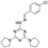 4-CHLOROBENZALDEHYDE (4,6-DIPYRROLIDIN-1-YL-1,3,5-TRIAZIN-2-YL)HYDRAZONE 结构式