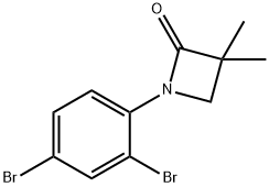 1-(2,4-DIBROMOPHENYL)-3,3-DIMETHYL-2-AZETANONE 结构式