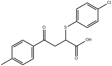 2-[(4-CHLOROPHENYL)SULFANYL]-4-(4-METHYLPHENYL)-4-OXOBUTANOIC ACID 结构式