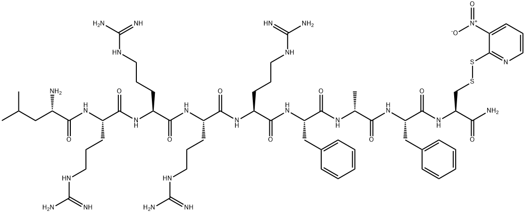 H-LEU-ARG-ARG-ARG-ARG-PHE-D-ALA-PHE-CYS(NPYS)-NH2 结构式